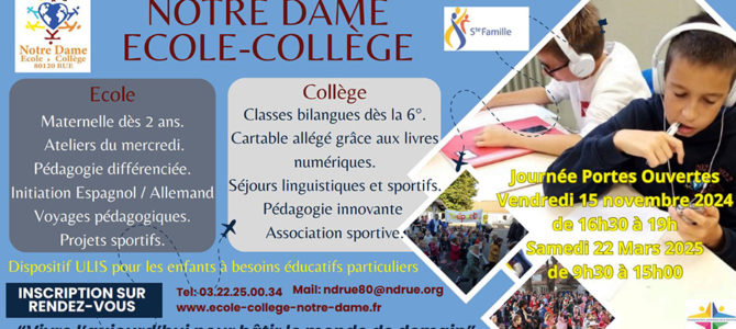 JOURNÉE PORTES OUVERTES ÉCOLE-COLLÈGE NOTRE DAME